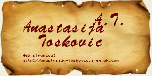 Anastasija Tošković vizit kartica